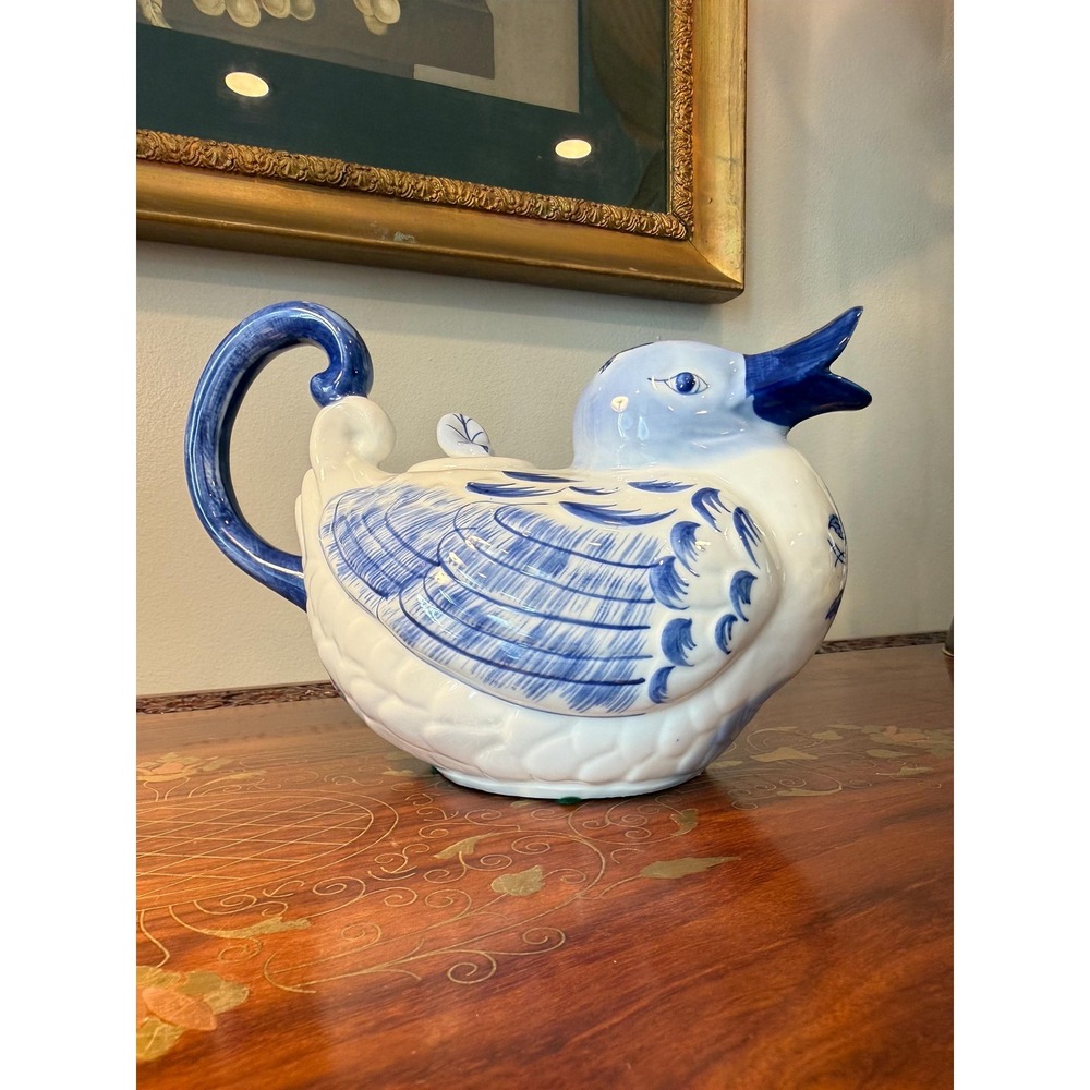 Vintage Blue & White Duck Teapot‎ | Bombay Company Chinoiserie